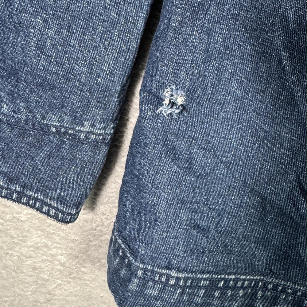 LL Bean Jacket Womens Petite Small Blue Denim Barn Chore Corduroy Collar* - Picture 9 of 10